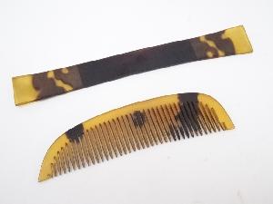アンティーク　本鼈甲製　櫛・笄セット（11g）　□z